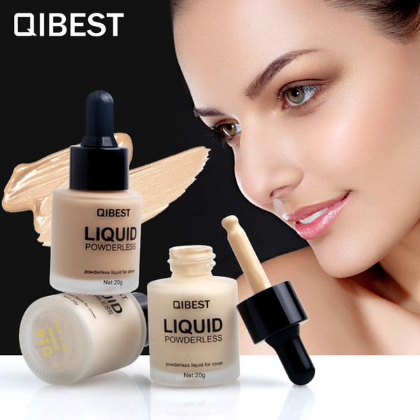 Promotion! Qibest Face Makeup Base Liquid Foundation Cream Concealer Foundation Primer Easy to Wear Oil Control Long Lasting +Christmas gift