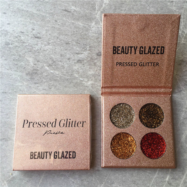 Promotion!New brand Beauty Glazed Glitter Eyeshadow Palette Long Lasting Waterproof 4 Color Shimmer makeup palette DHL Free shipping+GIFT