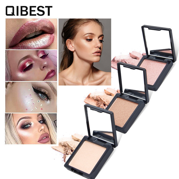 Promotion! Hot QIBEST Shimmer Highlighter Powder Palette Face Contouring Makeup Highlight Bronzer Highlighter Brighten Skin 7 Color+gift