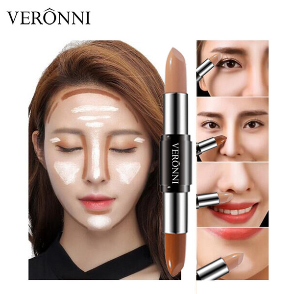 Double head light shadow repair capacity stick concealer set makeup repair face stereo shadow highlight brightening concealer pen