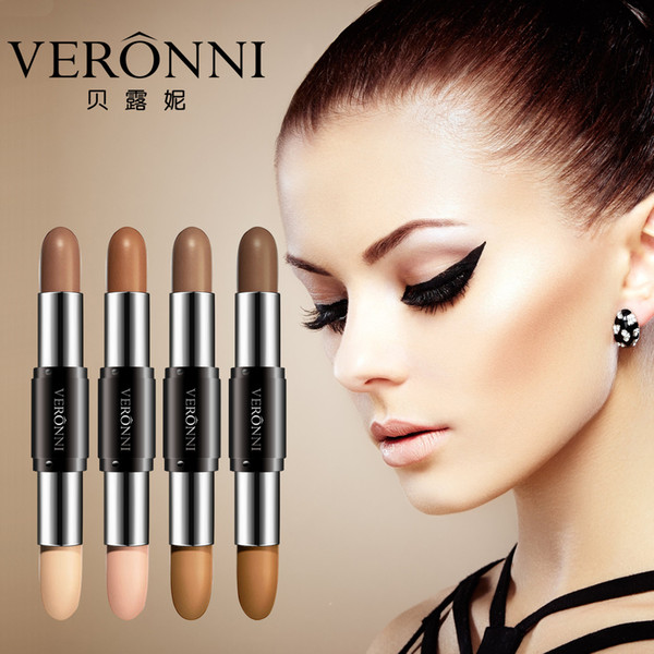 Best selling VERONNI concealer double head repair capacity rod set makeup waterproof high light stick stereo face brightening pen