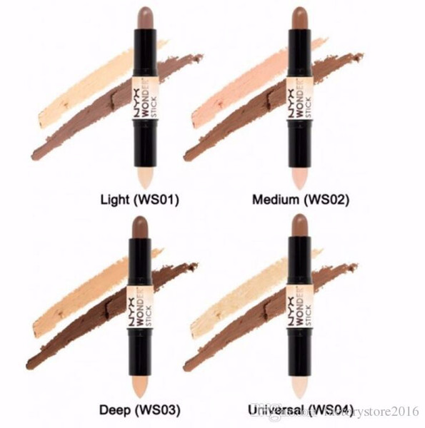 2019 Wonder Stick concealer Highlighter Contour Stick Foundation Face makeup Double-ended Contour stick 4 Colors Light/Medium/Deep/Universal