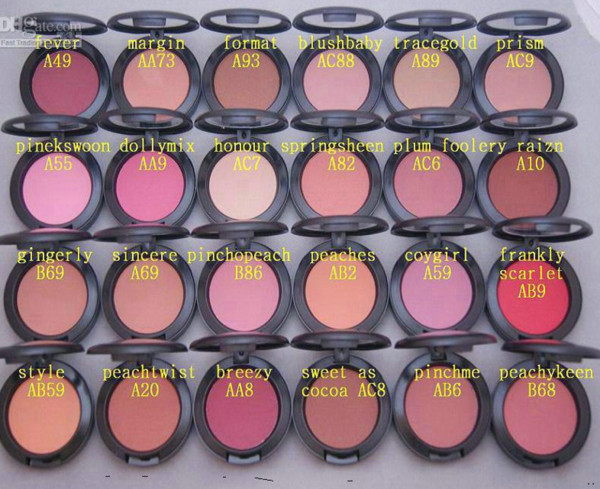 DHL free shipping! Hot make up Shimmer Blush 6g 24 color No mirrors no brush Brand makeup.