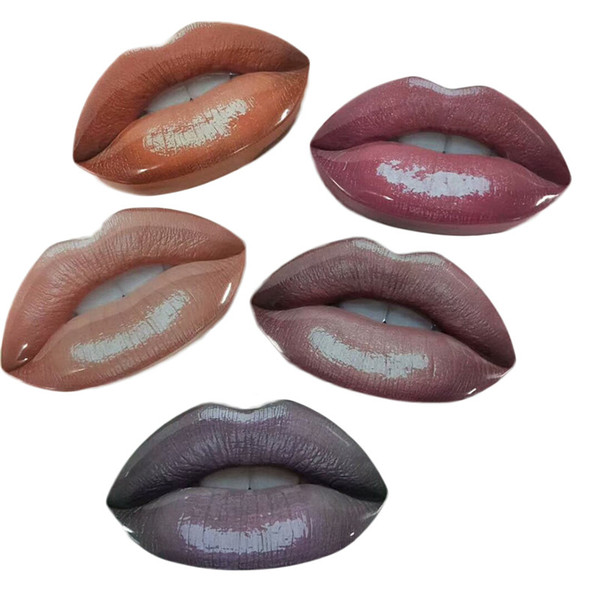 3 In 1 Lip Shaped Lipstick Lip Gloss Set 5 Color Lipgloss Kit Trendsetter-Snobby Trendsetter-Snobby Bombshell-Ritzy Free Shipping B145