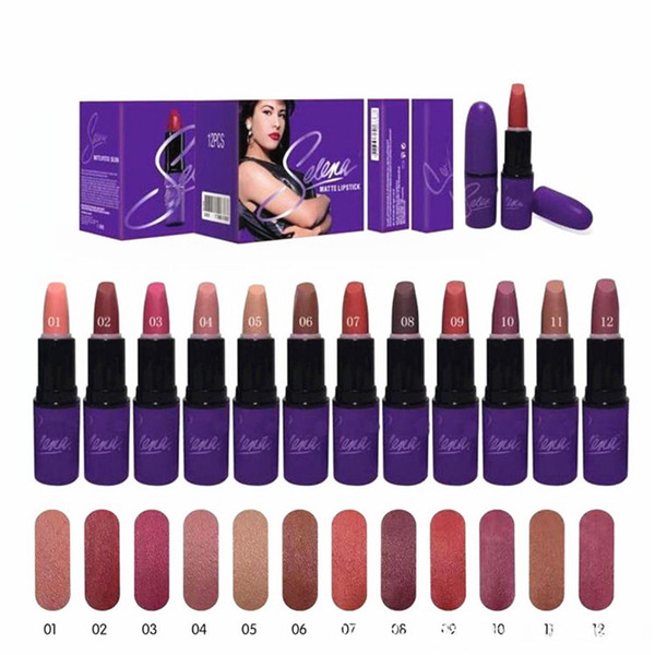 HOT Makeup Selena Collection LIQUID LIPSTICK MATTE 12 Color Waterproof Lipsticks 1.3g Free Shipping