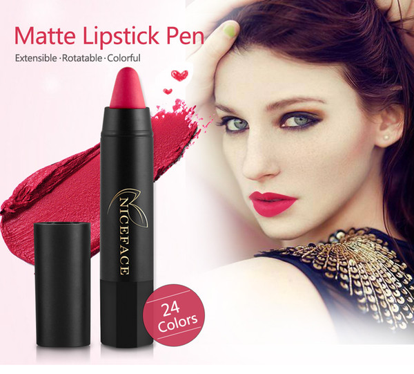 Free Shipping Hot Selling Cheap High Quality New Niceface 24 Dumb Matte Color Lipstick Pen