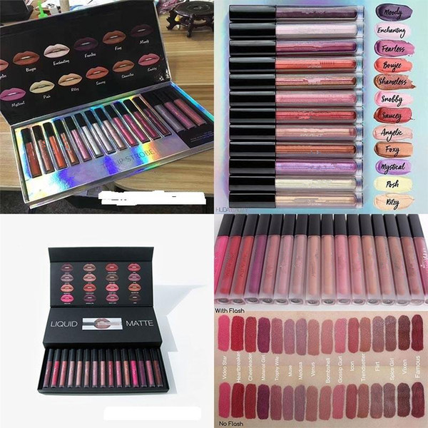 2018 New Liquid Lip gloss kit Matte Lipstick Lip Gloss set Waterproof Long Lasting colorful set 16colors free DHL