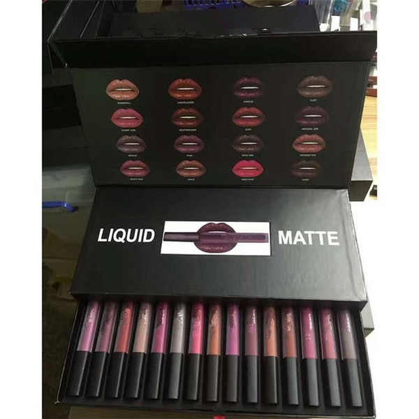 New Liquid Lip
8000
 gloss kit Matte Lipstick Lip Gloss set Waterproof Long Lasting colorful set 16colors free DHL