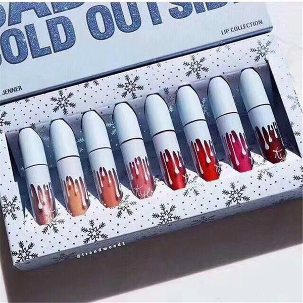 Newest kit Christmas l Edition 8pcs baby it's cold outside Liquid lipgloss Set 8 pcs lipgloss set For Christmas