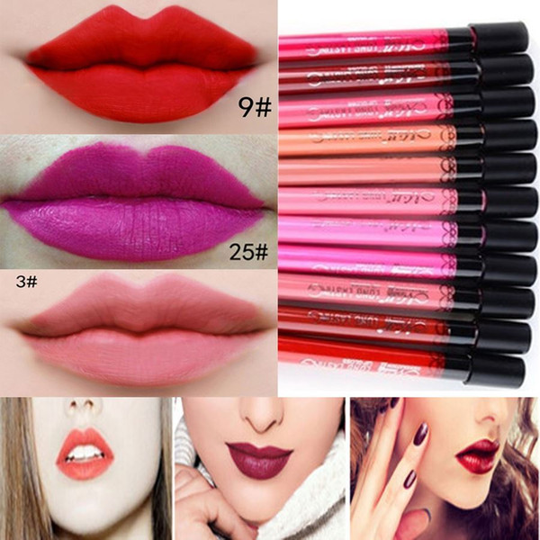 Hot Sales Women Ladies Waterproof Elegant Color Lipstick Matte Smooth Lip Stick Lipgloss Long Lasting Sweet Girl Lip Makeup