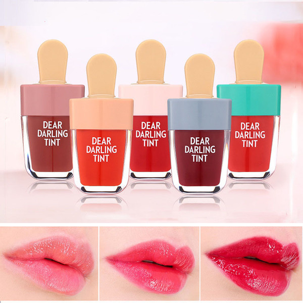 Brand 5 Colors batom Super Ice Cream Lip Gloss Waterproof Nude Long Lasting Lip Tint Makeup Liquid Lipstick Cosmetics