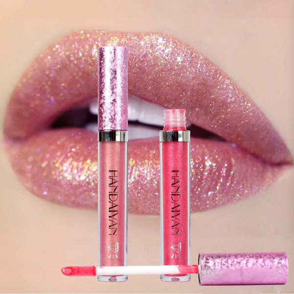 Wholesale HANDAIYAN Sexy metal Lips Gloss And Matte Lipstick Long Lasting Shimmer Liquid Lipstick Cosmetic Beauty Lips Cosmetics
