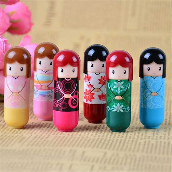 Cute Kawaii Lip Balm Kimono Doll Makeup Cosmetic Tools Beauty Makeup Lipgloss Japanese Doll Style Lip Balm