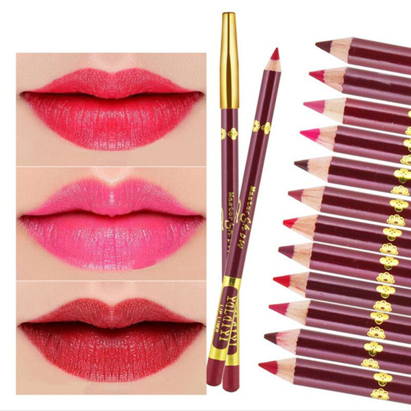 hot sale 12colors Women Ladies Waterproof Lip Liner Matte Velvet Lipstick Pen Long Lasting Sweet Girl Lip Makeup Beauty for Girl