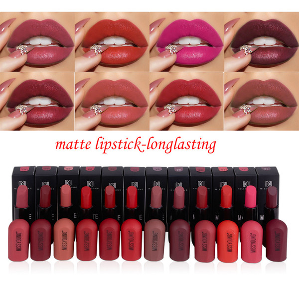 Missyoung 2020 Popular Lip Gloss 12 Colors Matte Lipstick Faced Makeup Long-Lasting Lip Glaze