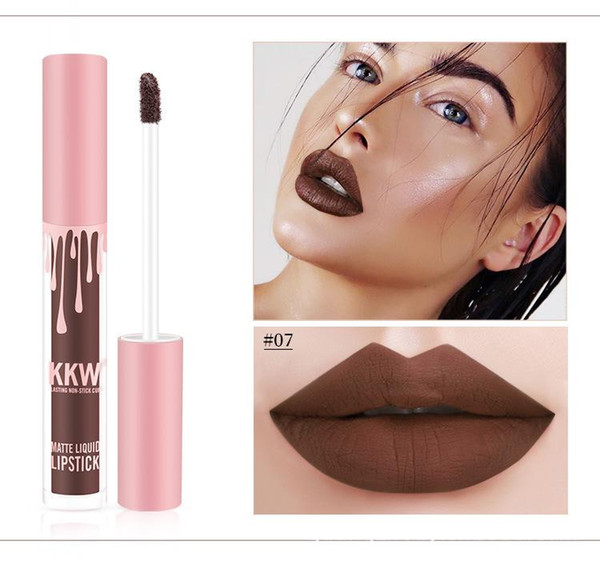 INS Hot 12 Colors Liquid Lipstick Waterproof Non-Stick Cup Long-Lasting KKW Matte Lip Gloss Matte Velvet Makeup Tool Dropshipping L0501