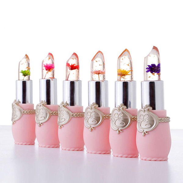 New Long Lasting Moisturizer Transparents Flower Lipstick Cosmetics Waterproof Temperature Change Color Lipstick Balm Free Shipping