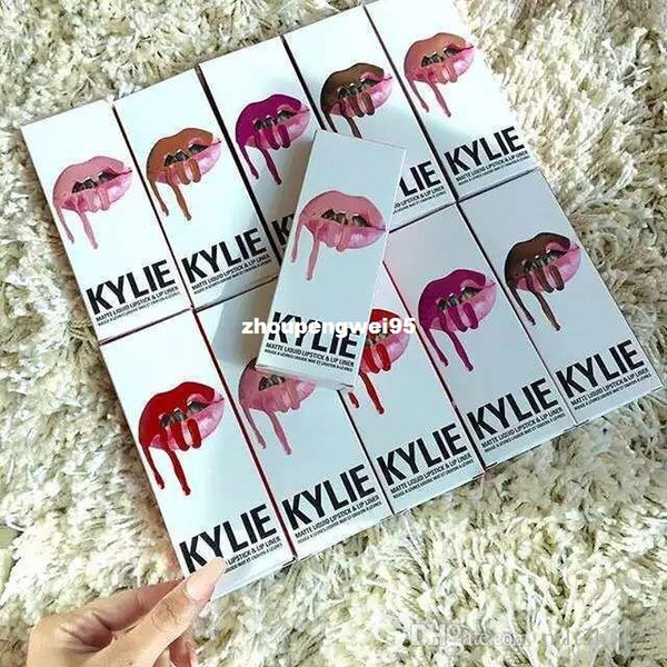 28 all colorKYLIE JENNER LIP KIT liner Kylie Lipliner pencil Velvetine Liquid Matte Lipstick in Red Velvet Makeup Lip Gloss Make Up