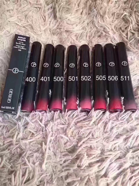 Brand luxury GIORGIO Matte Liquid Lipstick ECSTASY LACQUER Lipgloss 8 color Lipcolor shine rounge laque 6ml Free Shipping