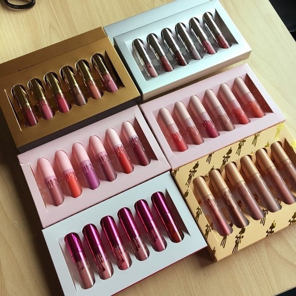 KYLIE in stock cosmetics Makeup The Birthday Collection MATTE Liquid lipstick 6pcs/set I want it ALL 2set Colors