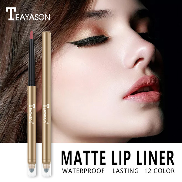 Automatic double lip liner pen mermaid Ji Dahong vampire color charm purple lipstick pen matte bean color nude