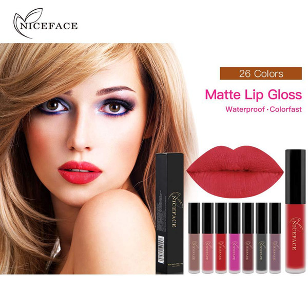 NICEFACE lip gloss non-stick cup does not fade liquid lip gloss 26 color long-lasting makeup lipstick