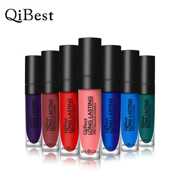 QiBest new 12-color foreign trade explosion lip gloss non-stick cup waterproof long-lasting liquid lipstick makeup set