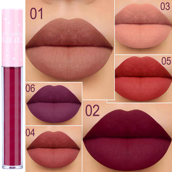 Lip Gloss 6 color matte pink tube non-stick cup lip gloss lipstick wish AliExpress foreign trade new products