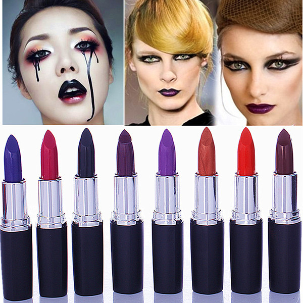 Sauce rose red aunt color lipstick vampire dark red black grape purple gothic charm purple blue black lipstick