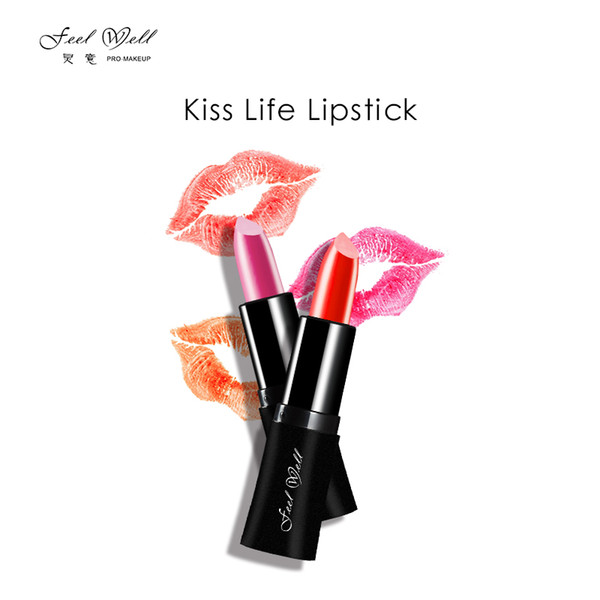 Feel well 10 colors Lipstick Kiss Life Lipstick Long Lasting Moisture Cosmetic Lips Makeup Lipstick 3.8g