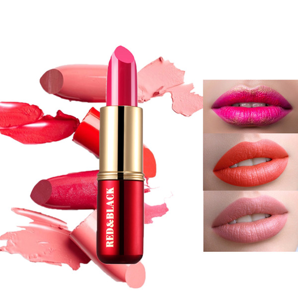 Red&Black 3.8g Lipstick Matte Waterproof Velvet Lip Stick 19 Colors Sexy Red Pigments Makeup Matte Lipsticks Beauty Lips