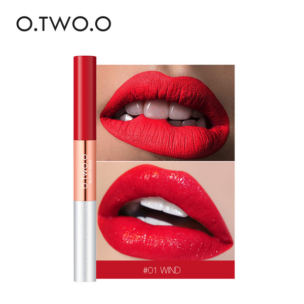 O.TWO.O Double Head Long Lasting Lipgloss 6 Color Waterproof Matte Liquid Lipstick