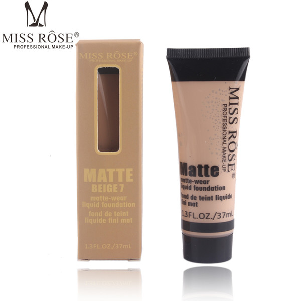 2019 Professional Base Matte Foundation Makeup Face Concealer Liquid Foundation MISS ROSE Cosmetic 37ml 10 Colors