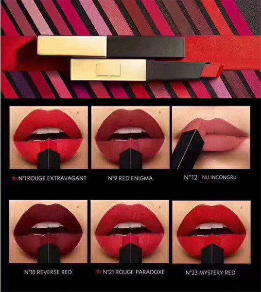 Famous brand The Slim Rouge Leather Matte Lipstick Colors number N1 N9 N12 N18 N21 N23 N5