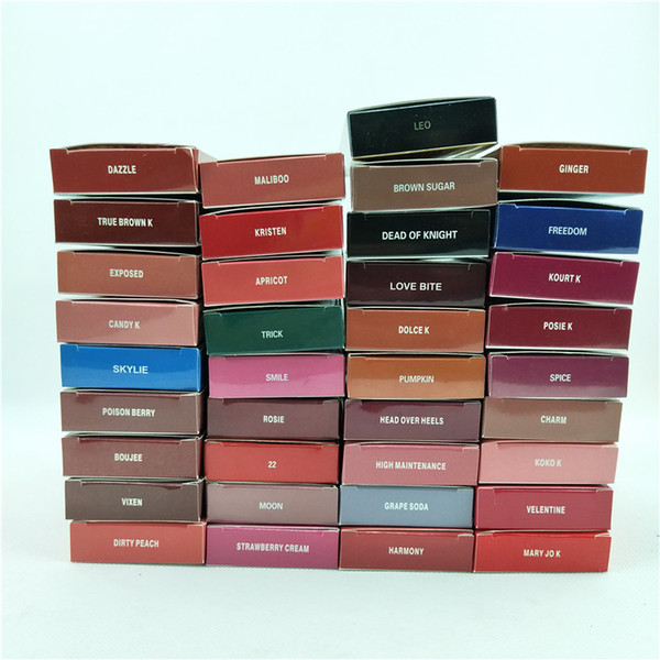 37 colors Hot brand Makeup kelly cosmetics kelly jenner lip kit Kelly liquid matte lipstick in Red Velvet liquid lip gloss