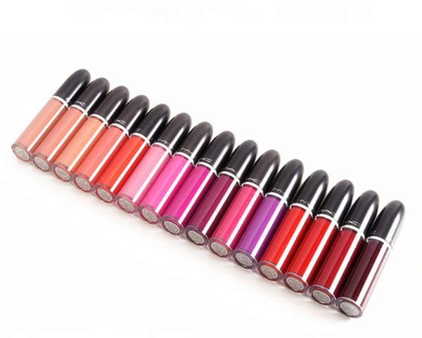 2016 New Makeup Retro Matte Liquid Lip Colour WaterProof Glaze Lipgloss 15 Different Colors With English Name ( 15 Pcs/Lot)