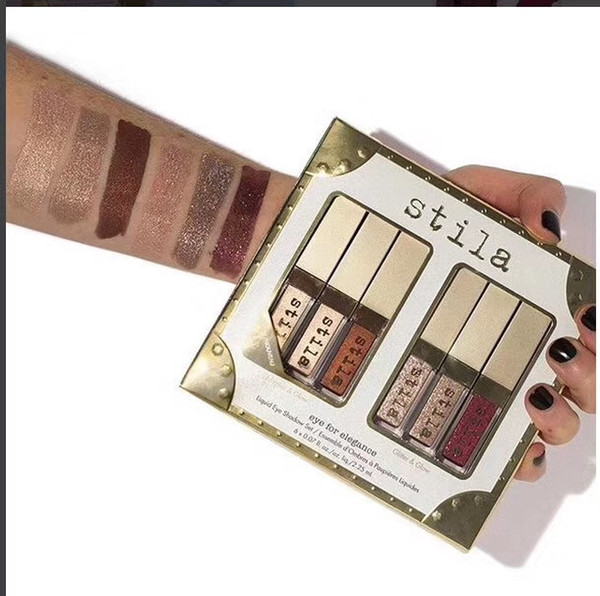 Dropshipping New Stila Eye For Elegance set Shimmer Glitter Liquid EyeShadow 6pcs Travel Set makeup Glow Eye