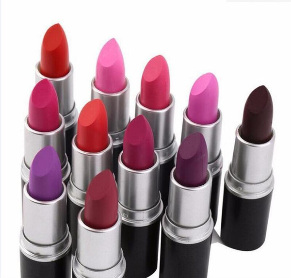 2018 hot matte Lipstick M Makeup Luster Retro Lipsticks Frost Sexy Matte Lipsticks 3g 25 colors lipsticks with English Name