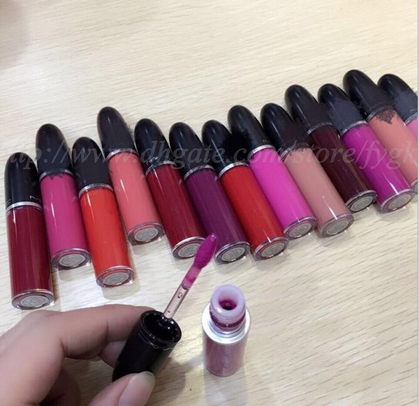 lowest price High quality New Arrivals HOT new makeup Retro Matte liquid lipstick lip gloss 5ml with name 15 color