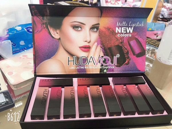 2018 new HUDA MOJI 12 color lip gloss palette cream lip makeup long-lasting cosmetics limited edition matte lipstick palette free shipping