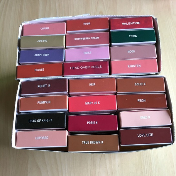 DHL Best Christmas Gift 42 shade Smile/Brown Sugar/Strawberry CreamGrape Soda /june bug Lipstick +lipliner Red Velvet Makeup Lip 48set