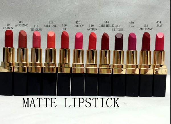 Free shipping New Cosmetics makeup Rouge lipstick lip stick 12 color 3.5g 2pcs/lot