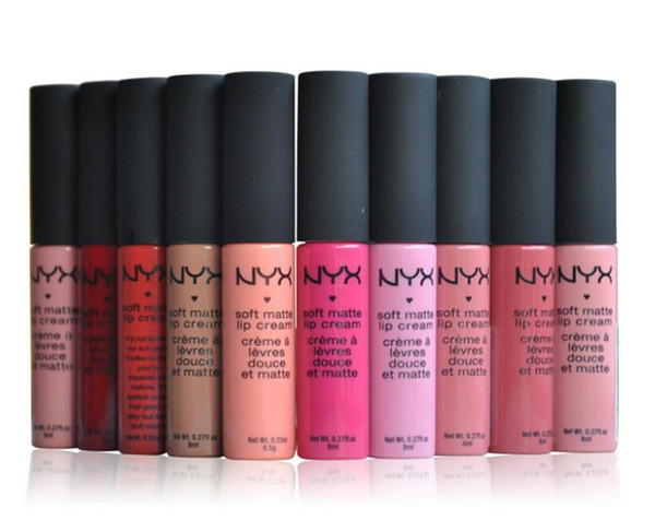 2015 NYX Soft Matte Lip Cream Lipstick NYX Makeup Charming Long-lasting Daily Party Brand Glossy Makeup Lipsticks Lip Gloss