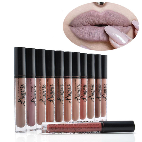 New 12 Colors Ny xLipstick Lip Lingerie Matte Liquid Lipstick Waterproof Lip Gloss Long Lasting Lipstick Makeup Maquillage