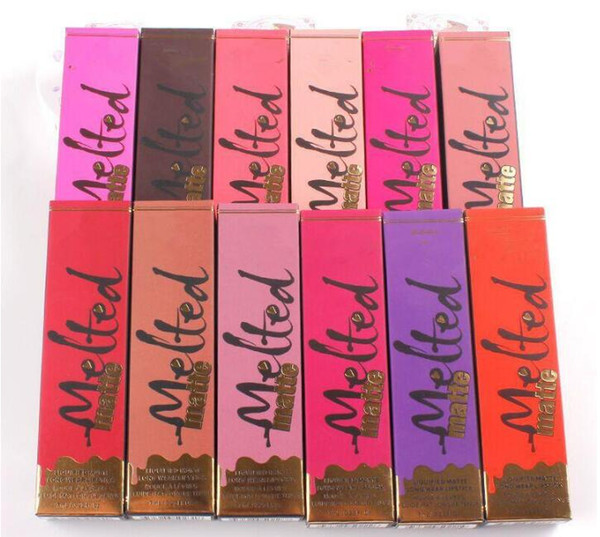 Free Shipping! Too Melted Matte Liquid Lipstick 12 Colors Face Lip Gloss LIQUIFIED Matte Lipstick Faceed Makeup Melted Lip Gloss Long Wear