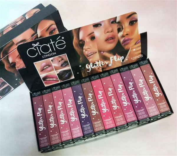 CIATE LONDON Liquid Lipstick Makeup Glitter Flip Transforming 12 colors ciate lip gloss Cosmetics sexy lips Waterproof Metal 1 SET =12PCS