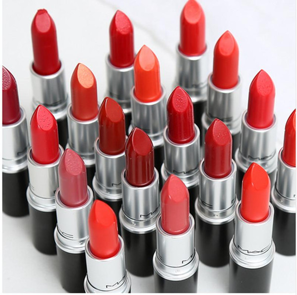 MAC M MC Macs Makeup Luster Lipstick Frost Lipstick Matte Lipstick 3g RUBY WOO CHILI VELVET TEDDY RUSSIAN RED KINDA ship Free