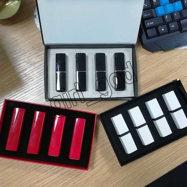 New Famous Makeup Matte lipstick 4 color Red tube White tube Black tube matte lipstick 4pcs/set