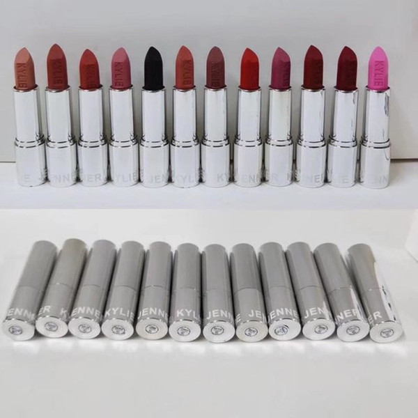 Kylie Cosmetics Silver Series Lipstick Long Lasting Lipstick 12 colors Sliver Tube Lipgloss Makeup with Epacket Free shipping.