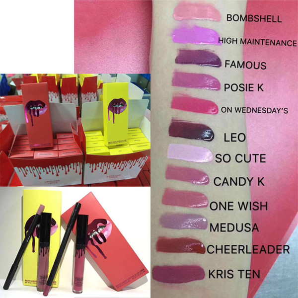 Professional High-quality Makeup kylie 12 Matte Lip Goss Lip Pencil Waterproof without fading Epacket